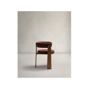 Silla Granite de 3 patas de chenilla marrón y madera... 2