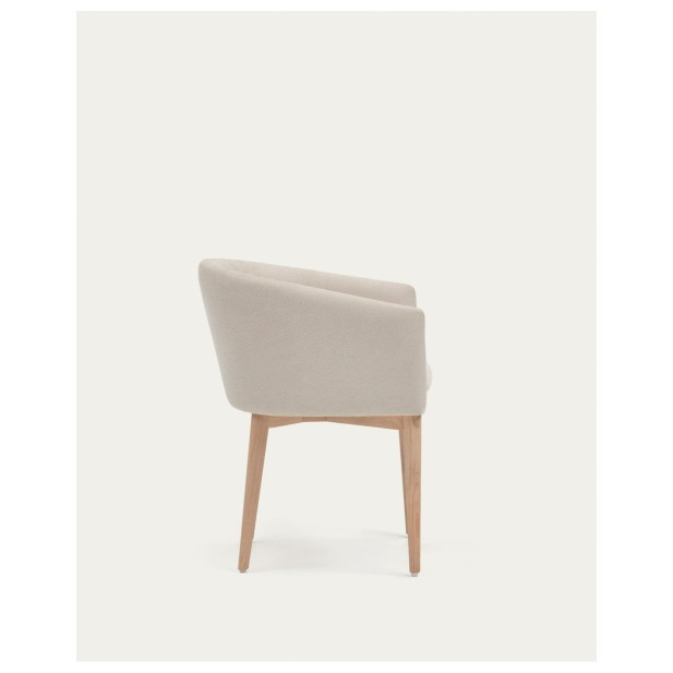 Silla Harlan de chenilla beige y...