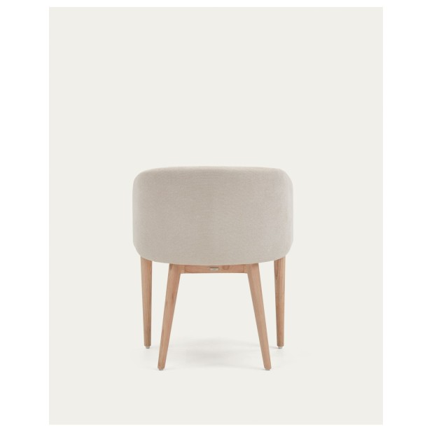 Silla Harlan de chenilla beige y...