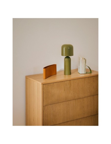 Cómoda Helvine 3 cajones de chapa de roble 90 x 78 cm FSC 100% - Kave Home