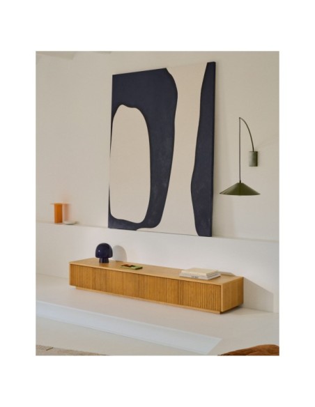 Mueble TV Helvine 4 cajones de chapa de roble 200 x 30 cm FSC 100% - Kave Home