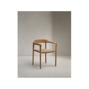 Silla apilable Icaro de madera maciza de teca con acabado...