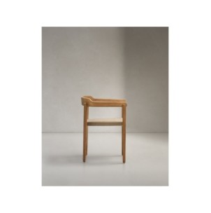 Silla apilable Icaro de madera maciza de teca con acabado... 2