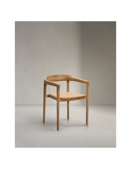 Silla apilable Icaro de madera maciza de teca con acabado natural FSC 100% - Kave Home