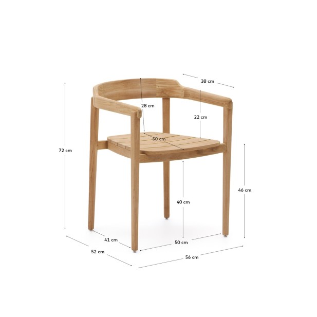 Silla apilable Icaro de madera maciza...