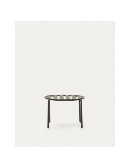 Mesa auxiliar de exterior Joncols de aluminio con acabado pintado verde Ø 60 cm - Kave Home