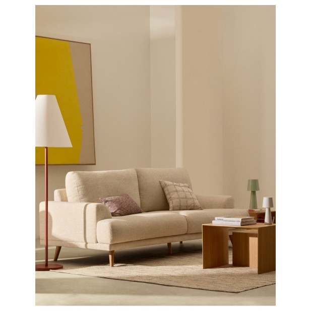 Sofá Karin 2 plazas de chenilla beige...