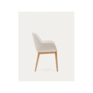 Silla Konna beige y patas de madera maciza de fresno... 2