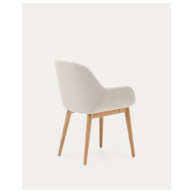 Silla Konna beige y patas de madera...