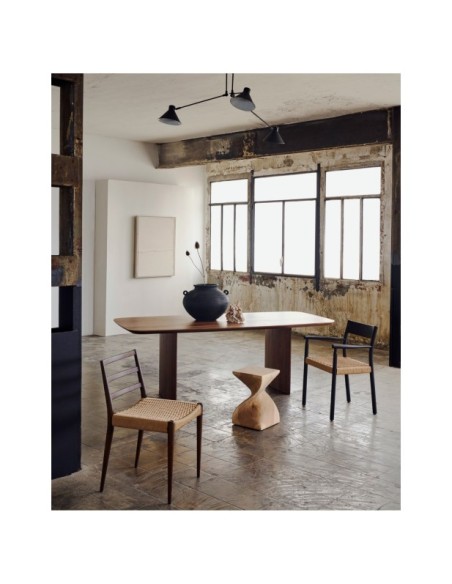 Mesa Litto de chapa de nogal 200 x 100 cm - Kave Home