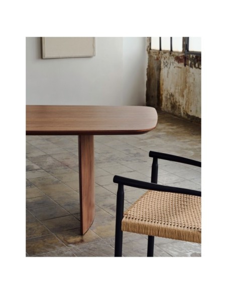 Mesa Litto de chapa de nogal 200 x 100 cm - Kave Home