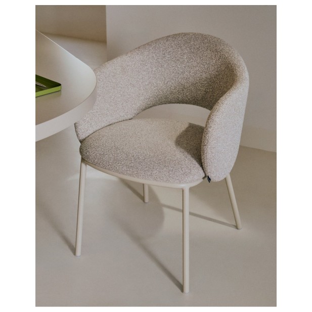 Silla Maina de chenilla gruesa beige...