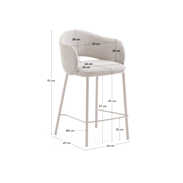 Taburete Maina chenilla gruesa beige...