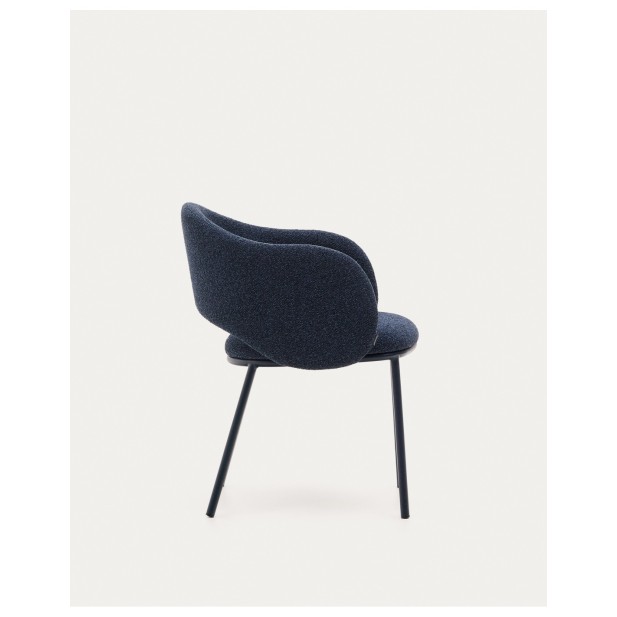 Silla Maina de chenilla gruesa azul y...