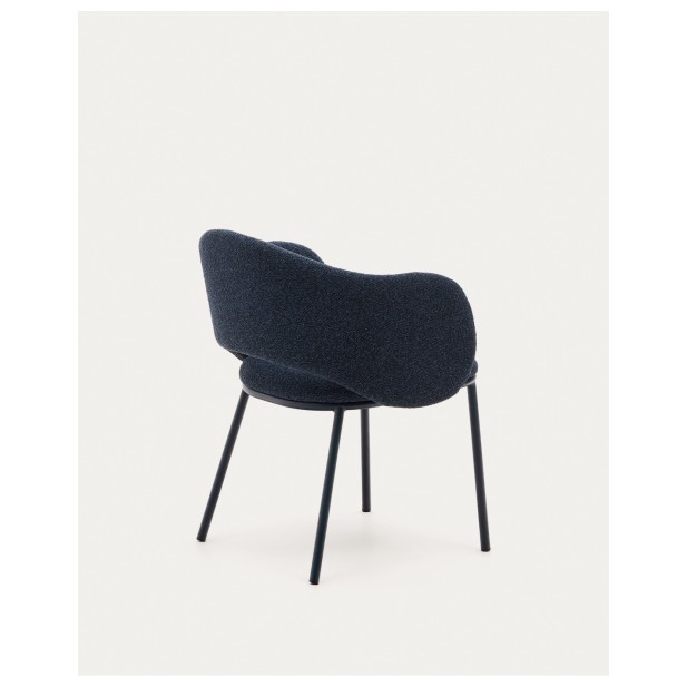 Silla Maina de chenilla gruesa azul y...