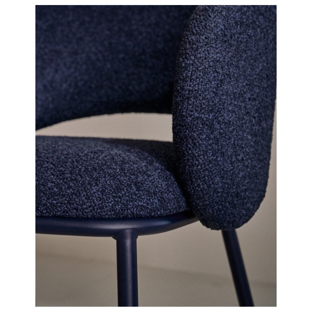 Silla Maina de chenilla gruesa azul y...