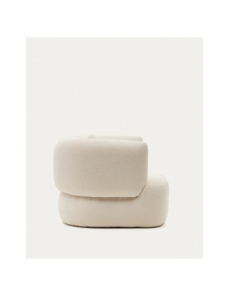 Butaca giratoria con cojín Martina de borreguito crudo FSC Mix Credit - Kave Home