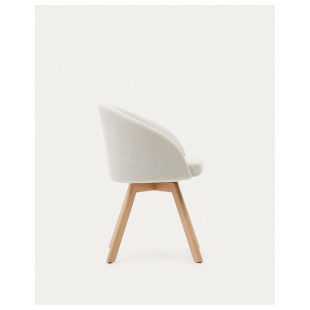 Silla giratoria Marvin chenilla beige...