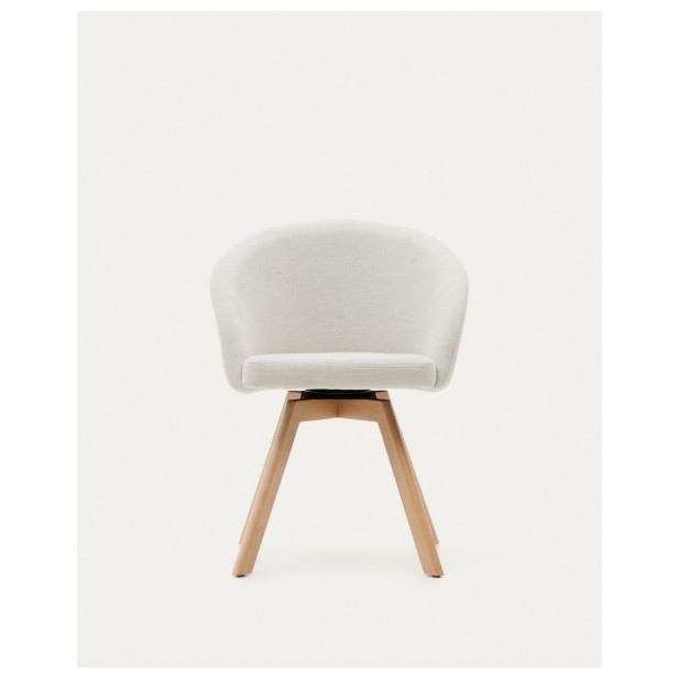 Silla giratoria Marvin chenilla beige...