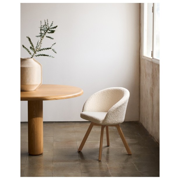 Silla giratoria Marvin chenilla beige...