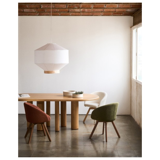 Silla giratoria Marvin chenilla beige...