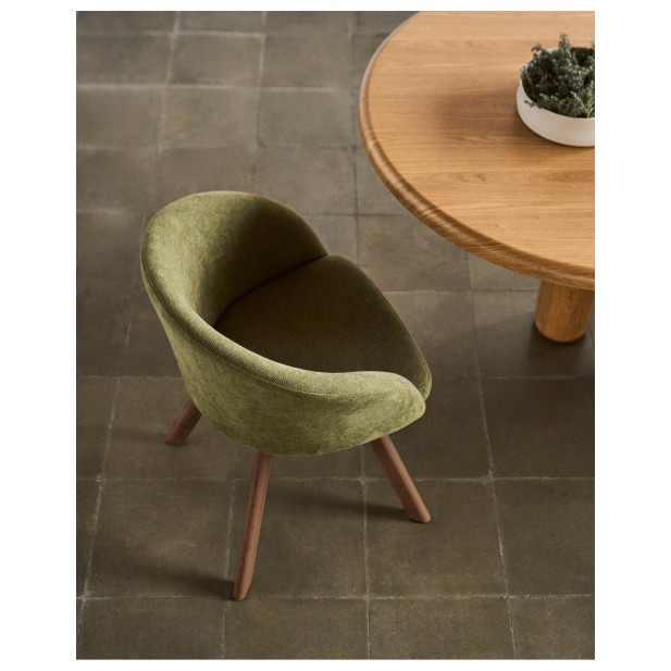 Silla giratoria Marvin chenilla verde...