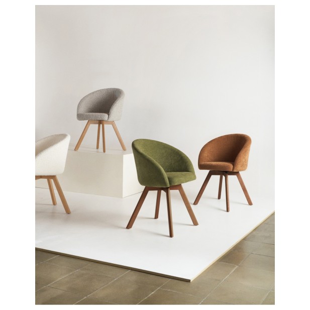 Silla giratoria Marvin chenilla verde...