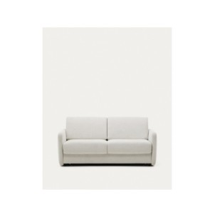 Sofá cama Nuala 3 plazas de chenilla color perla 204 cm -...