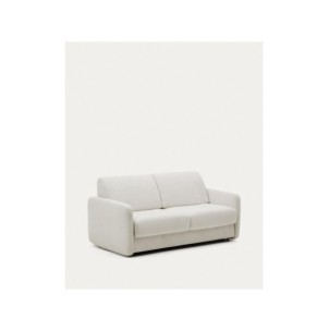 Sofá cama Nuala 3 plazas de chenilla color perla 204 cm -... 2