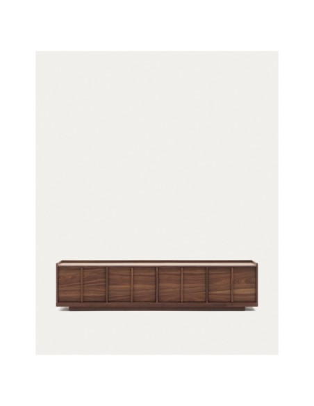 Mueble TV Onix de chapa de nogal con acabado oscuro 200 x 45 cm FSC Mix Credit - Kave Home