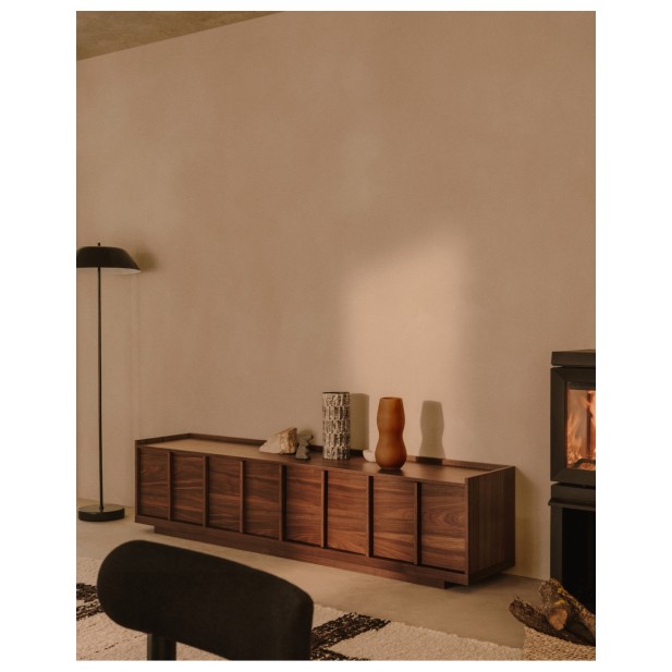 Mueble TV Onix de chapa de nogal con...