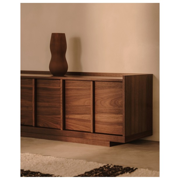 Mueble TV Onix de chapa de nogal con...