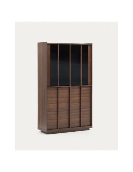 Vitrina Onix madera maciza nogal y chapa de nogal acabado oscuro 101x170 cm FSC Mix Credit - Kave Home