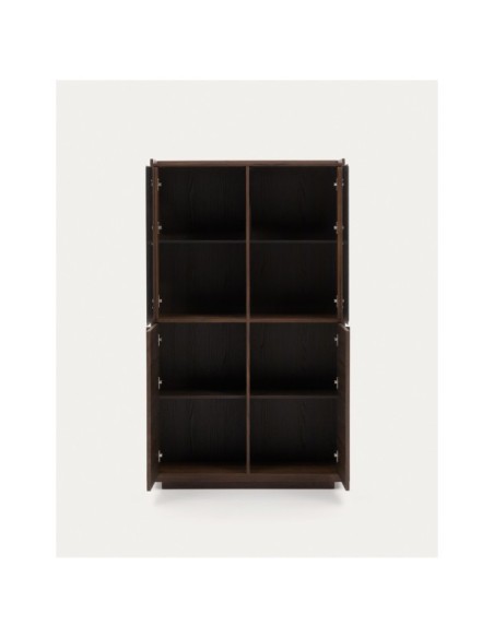 Vitrina Onix madera maciza nogal y chapa de nogal acabado oscuro 101x170 cm FSC Mix Credit - Kave Home