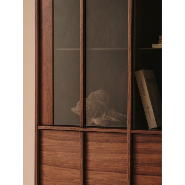 Vitrina Onix madera maciza nogal y...