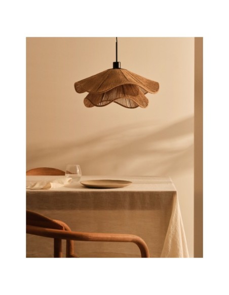 Pantalla para lámpara de techo Pontos de yute con acabado natural Ø 50 cm - Kave Home
