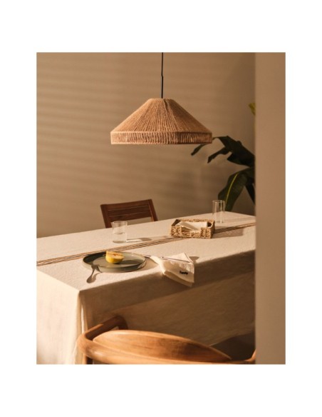 Pantalla para lámpara de techo Pontos de yute con acabado natural Ø 45 cm - Kave Home