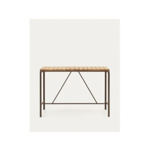 Mesa alta exterior Salguer madera maciza acacia y acero...