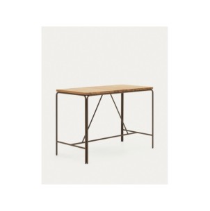 Mesa alta exterior Salguer madera maciza acacia y acero... 2