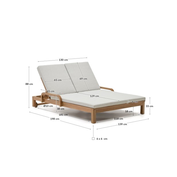 Tumbona doble Sonsaura de madera...