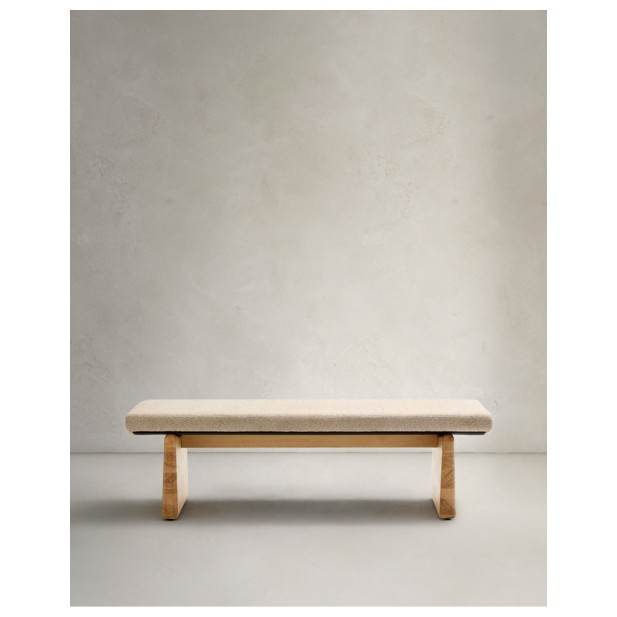 Banco Topaz de chenilla beige y...