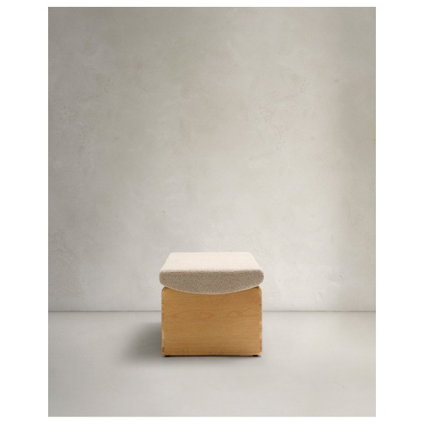 Banco Topaz de chenilla beige y...