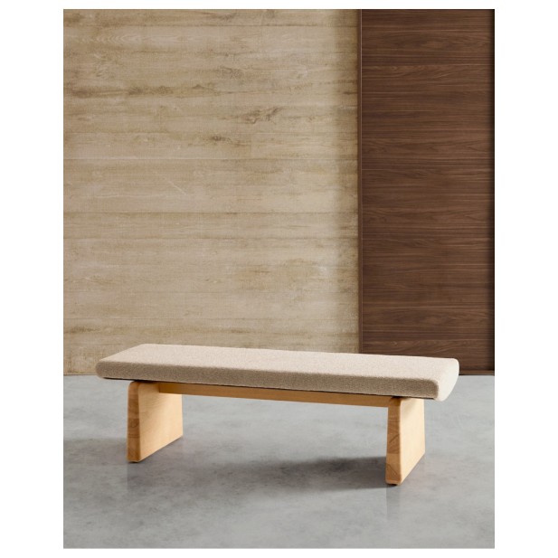 Banco Topaz de chenilla beige y...