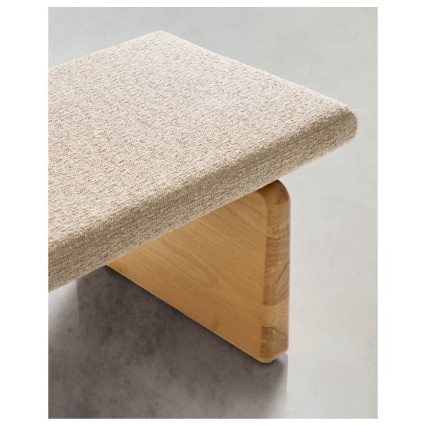 Banco Topaz de chenilla beige y...