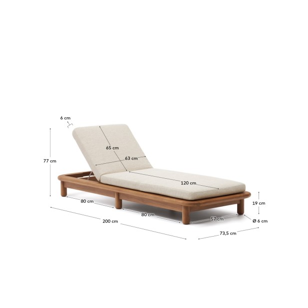 Tumbona Turqueta de madera maciza de...