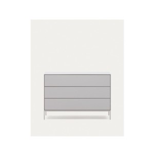 Cómoda Vedrana 3 cajones DM lacado blanco 110 x 75 cm -...