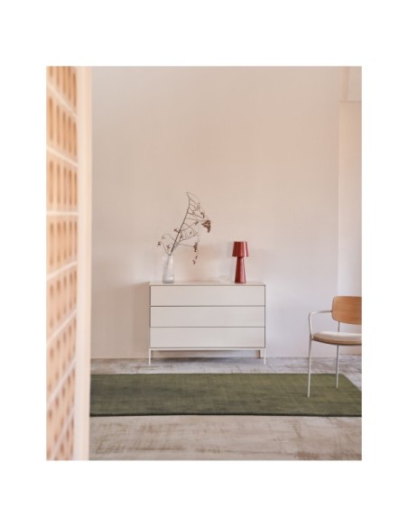 Cómoda Vedrana 3 cajones DM lacado blanco 110 x 75 cm - Kave Home