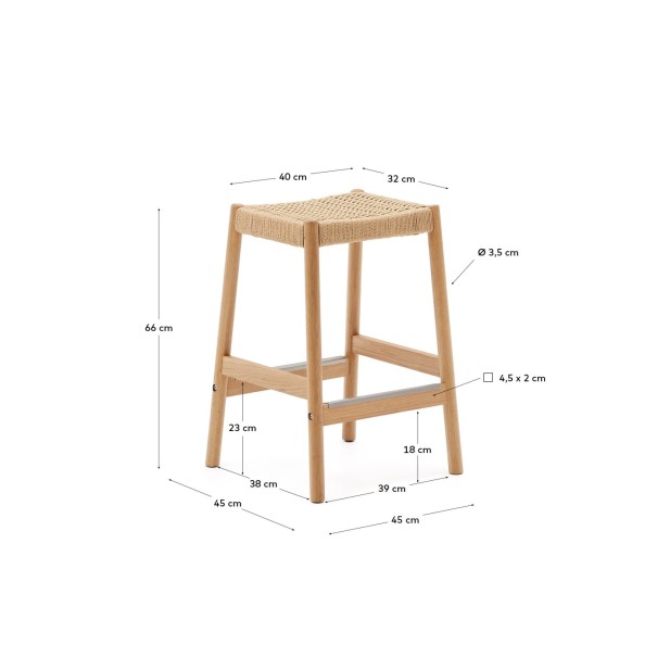 Taburete Yalia de madera maciza de...