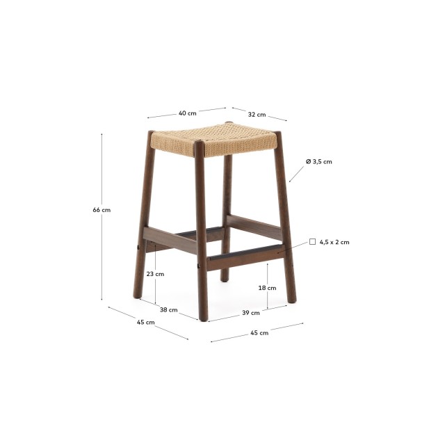Taburete Yalia de madera maciza de...