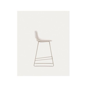 Taburete Zahara beige y acero con acabado beige altura 65... 2